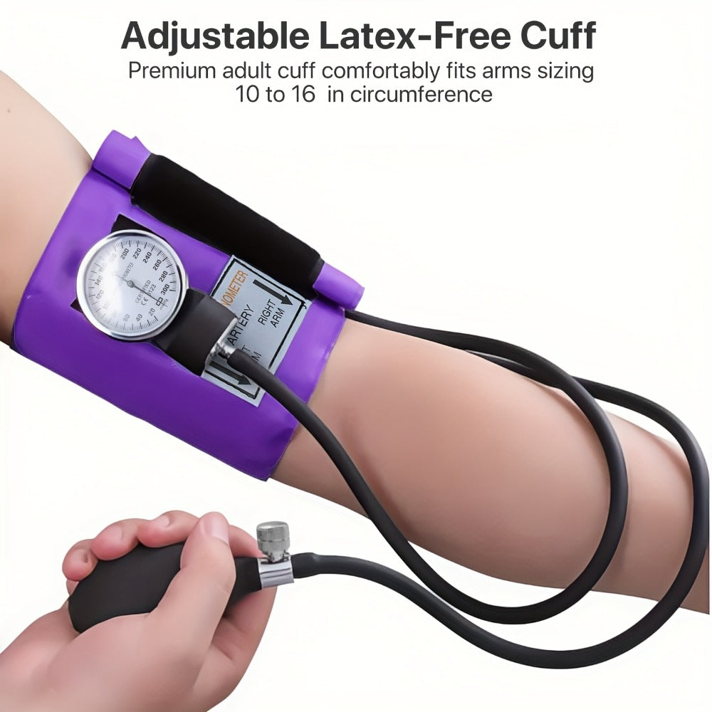 Aneroid Sphygmomanometer & Stethoscope 2-in-1 Set - Manual Blood Pressure Monitor with Nylon Cuff, Fixing Clip, Stethoscope, Portable Case & Accessories, Emergency BP Kit for Medic - product image 4
