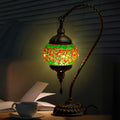 Mosaic Table Lamp Turkish Moroccan Style Handmade Swan Neck Glass Bedside Lamp 3 Color Modes LED Bulb Included Metal Base for Bedroom Living Room - product image 21