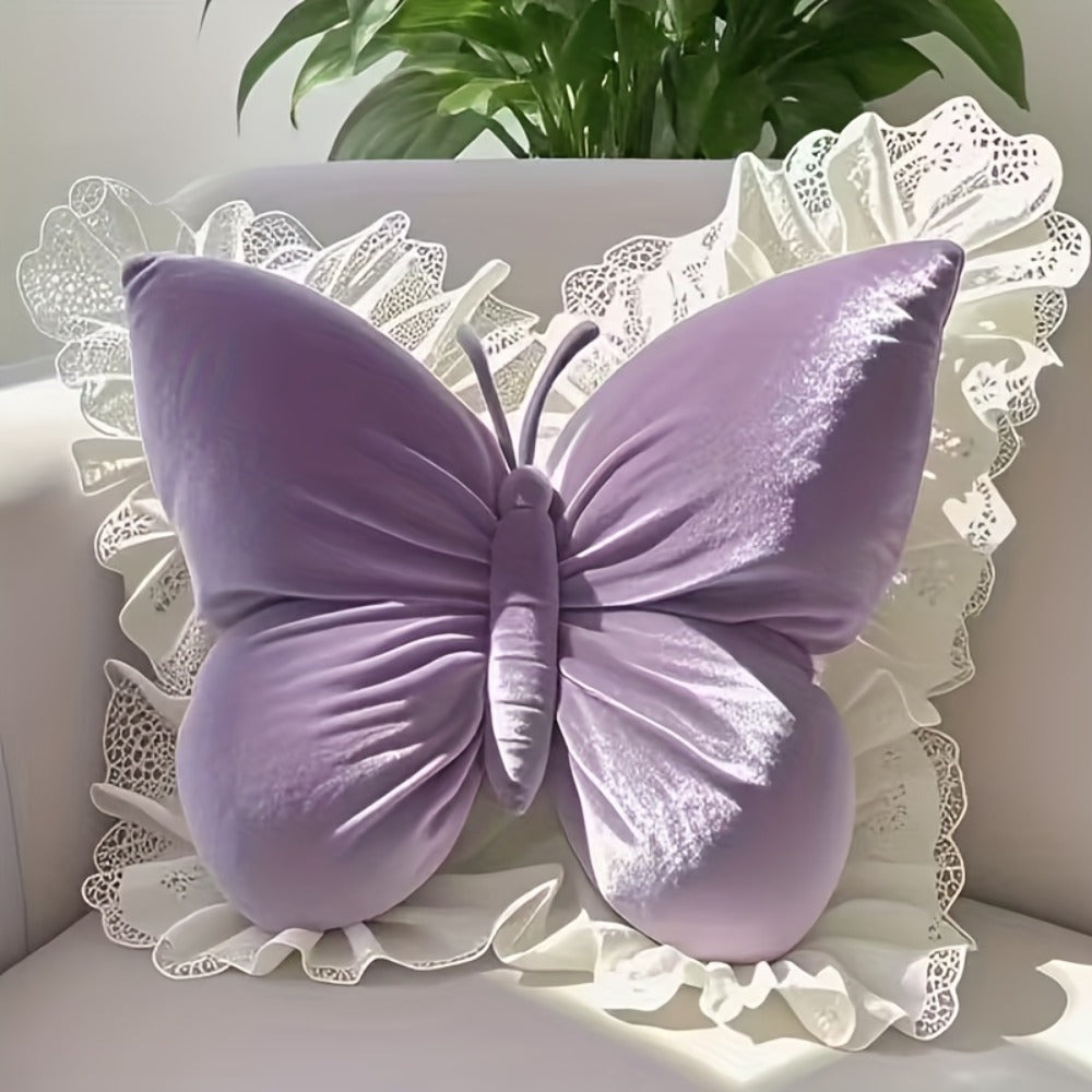 Butterfly Shaped Throw Pillow 3D Bow Decorative Cute Accent Pillow for Bed Sofa Couch Velvet Soft Polyester Fill Whimsical Home Decor Gift Multiple Colors 40x28cm - product image 11