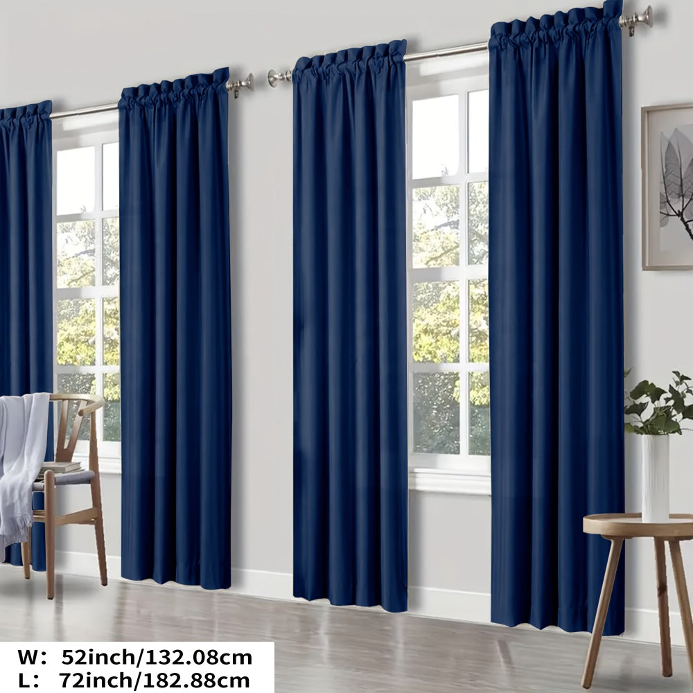Blackout Curtains 4 Panels Thermal Insulated Room Darkening Drapes – Rod Pocket, Energy Saving, Solid Color for Bedroom & Living Room, 7 Colors & Multiple Sizes - product image 20