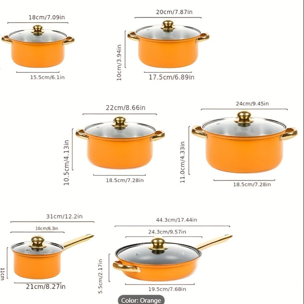 Non-Stick Cookware Set Pots and Pans 10 & 12 Piece – Heat-Resistant Frying Pan, Saucepan & Stewpot | Honeycomb Coating Stainless Steel Kitchen Cooking Set for All Stoves | Stylish  - product image 4
