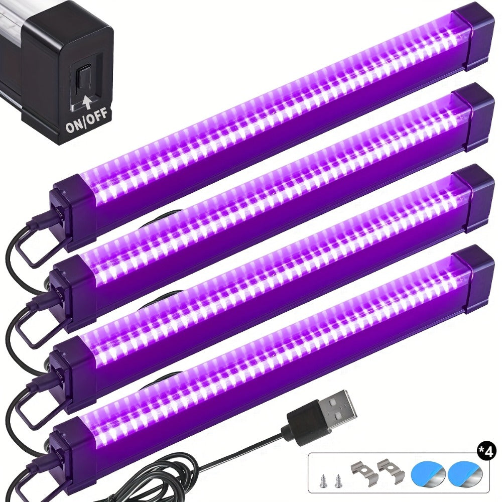 UV Black Light Strip USB LED – 32cm / 12.6ft Portable Magnetic Black Light Tube for Halloween Party, Fluorescent Tapestry, Body Paint, Posters, Christmas & Cabinet Lighting (3-Pack - product image 5