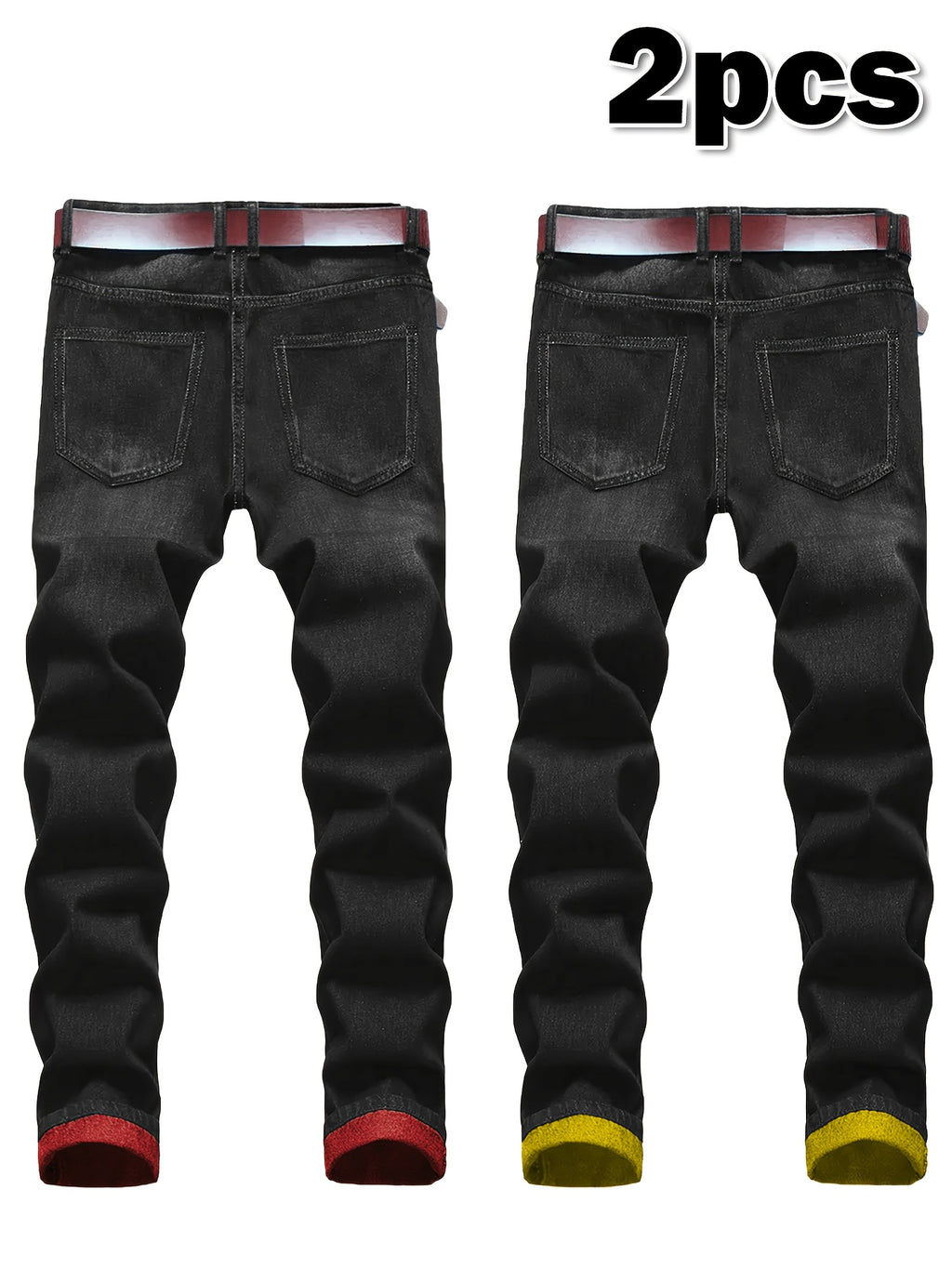 2pcs Men's Slim Fit Distressed Ripped Jeans | Classic Stretch Denim Pants, Trendy Casual Versatile Outfits | for all seson gift for men - product image 19