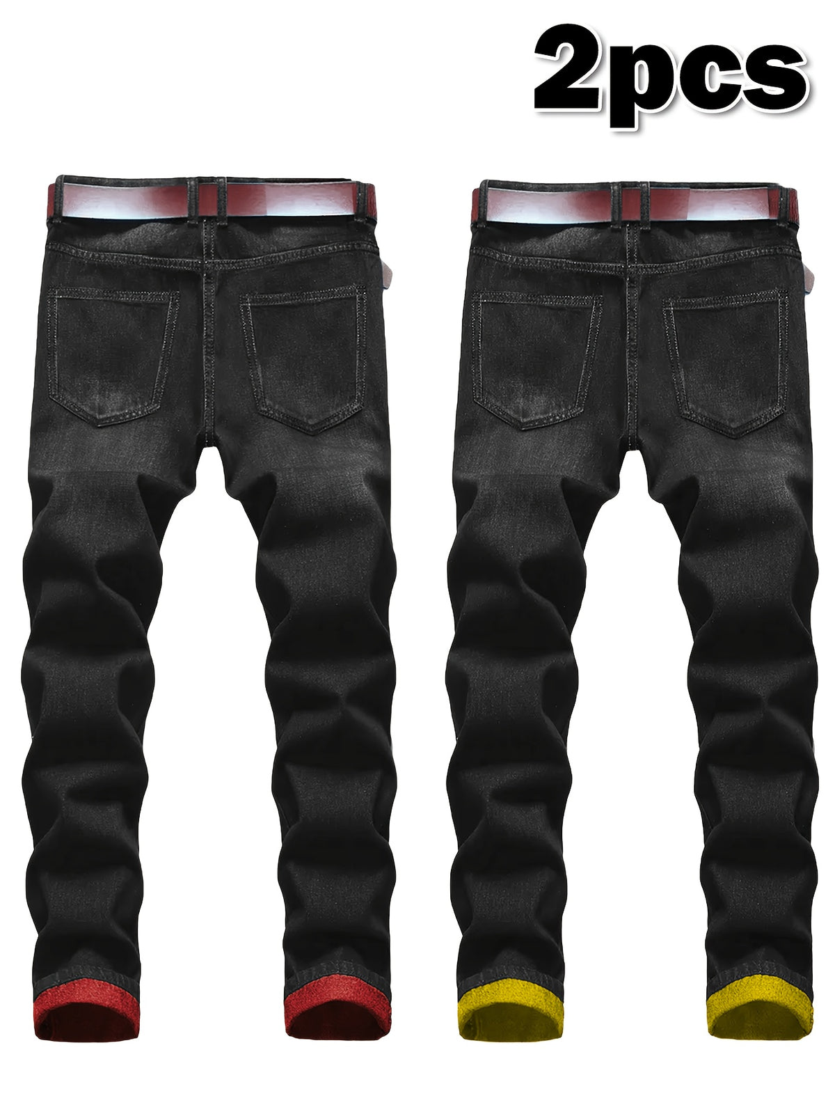 2pcs Men's Slim Fit Distressed Ripped Jeans | Classic Stretch Denim Pants, Trendy Casual Versatile Outfits | for all seson gift for men - product image 19