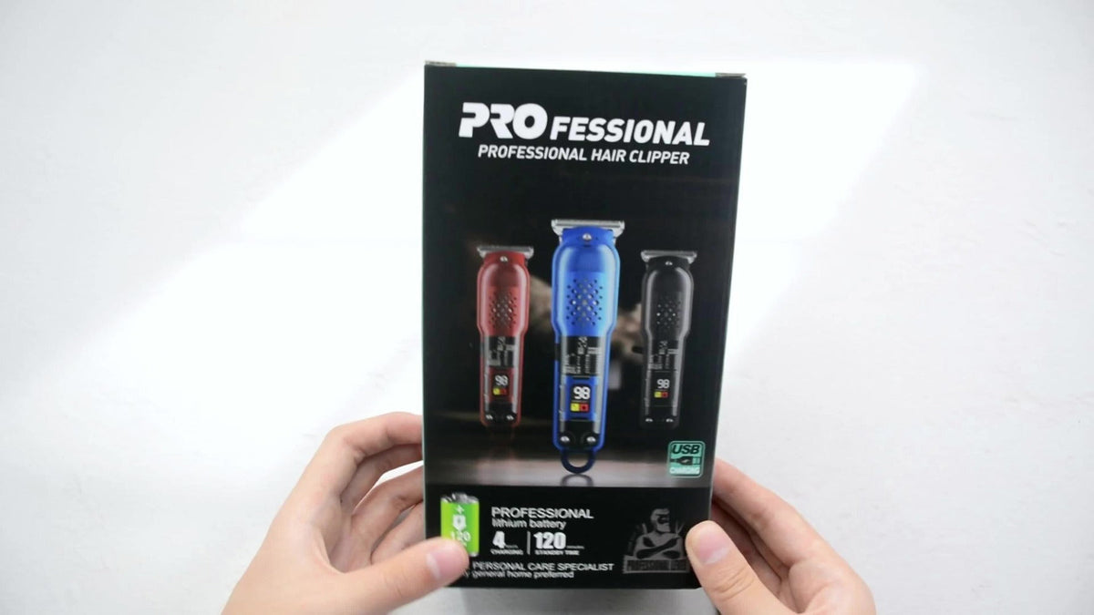 Retro Transparent Hair Clippers for Men – Electric Trimmer with LCD Display, USB Rechargeable Beard Clipper for Pompadour Fade Styles, Cordless Home Barber Tool, Red Black Blue - product image 14