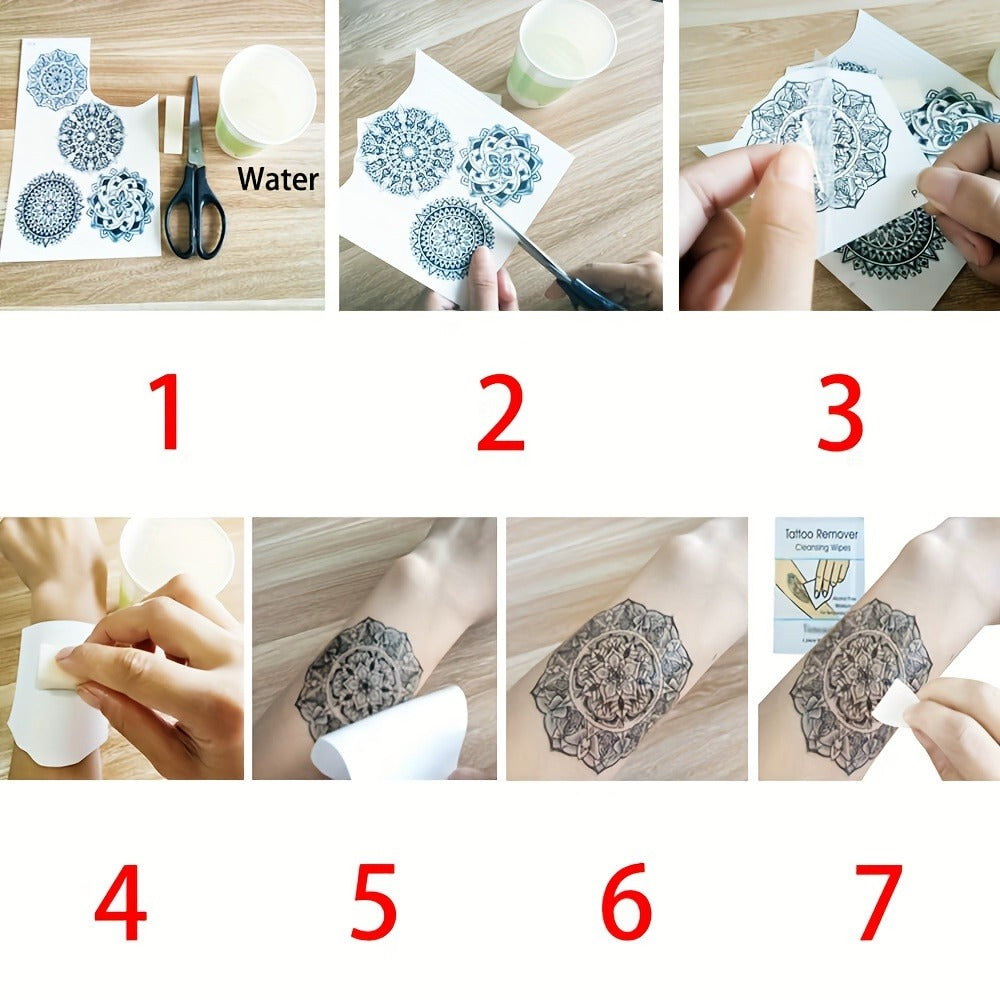 Watercolor Temporary Tattoos 24 Sheets for Women & Kids | Large Realistic Fake Tattoo Stickers Flower & Animal Designs Long Lasting Body Art Half Arm Tattoos - product image 7