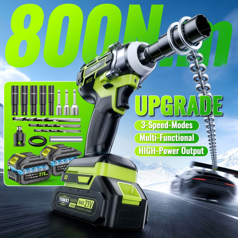 Cordless Impact Wrench Brushless Motor 3-in-1 High Torque – Rechargeable Battery, Lightweight Design, Variable Speed, for Car Repair, Auto Mechanic, Construction, Workshop & Househ - product image