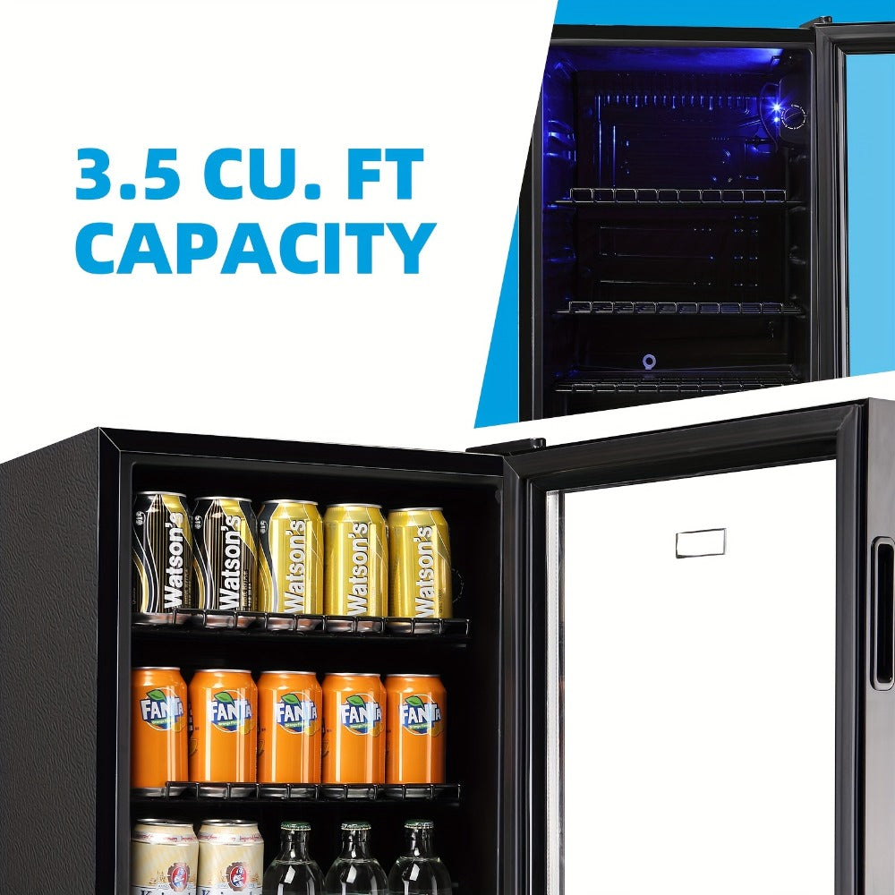 Beverage Refrigerator with Glass Door – Mini Fridge 2.0/3.5/4.0 Cu Ft, LED Lights, Adjustable Shelves, R600a Cooling for Beer, Wine & Drinks, Home, Office & Bar - product image 13