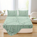 Fitted Sheet Set 4-Piece Plum Blossom Floral Print | Deep Pocket 15" Bed Sheets Twin Full Queen King | Soft Polyester Bedding Set with 2 Pillowcases, All-Season Machine Washable - product image 12