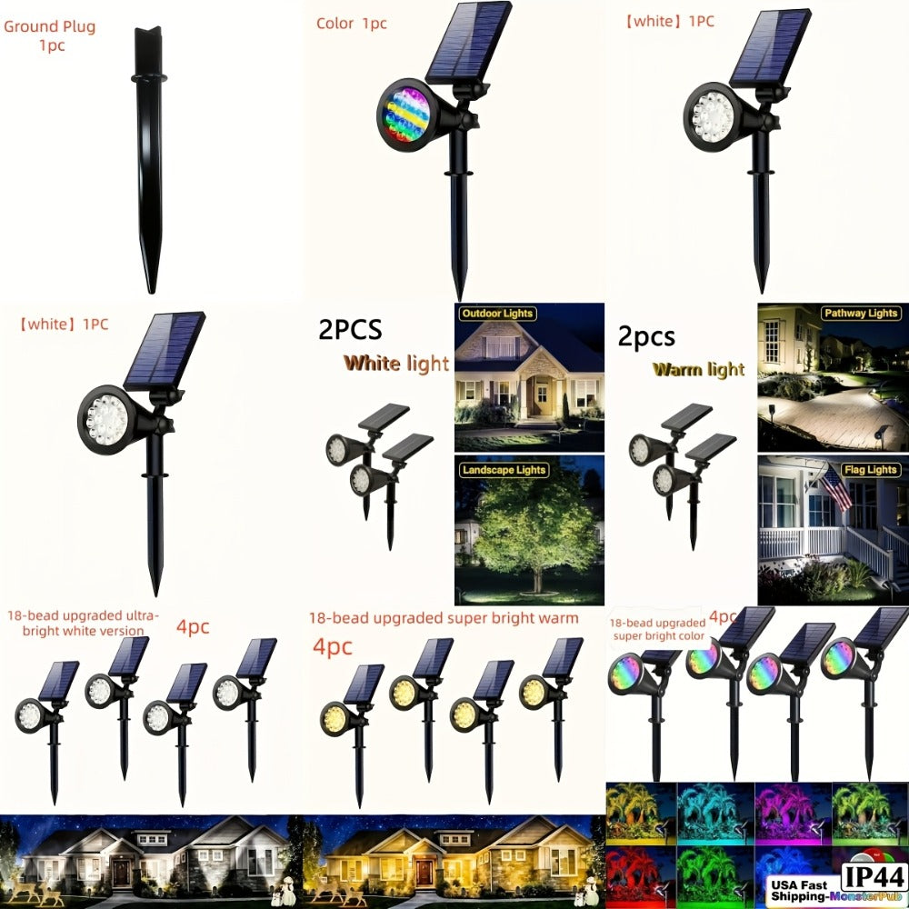 Solar Landscape Lights 2-in-1 Wall & Ground – Independent Adjustable Solar Panel Auto On/Off | 8 Color Modes Outdoor Solar Spotlight for Garden, Driveway, Sidewalk & Pool Area | IP - product image 14