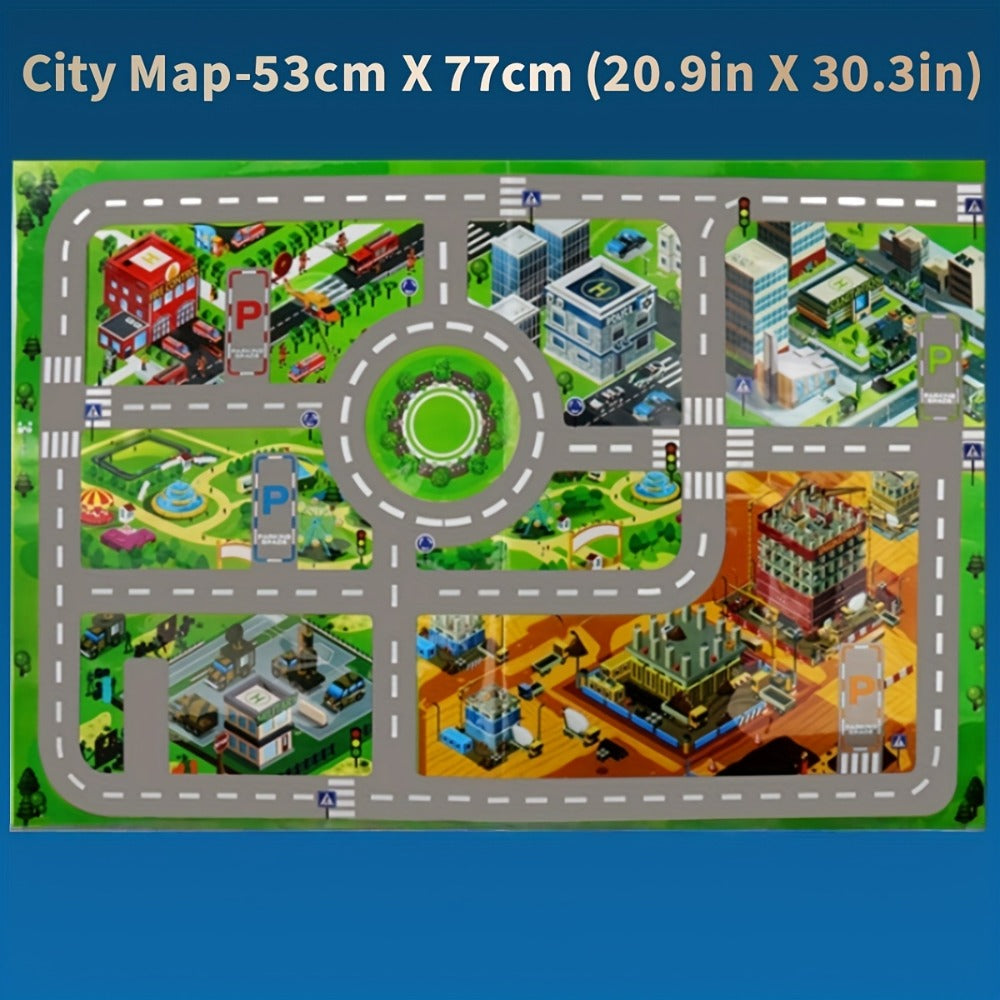 56 Mini Die-Cast Vehicles for Kids Boys Girls Ages 3+, Party Favors Birthday Christmas Gift – 64 Pcs Pull Back Toy Car Set with City Map, Traffic Signs - product image 8