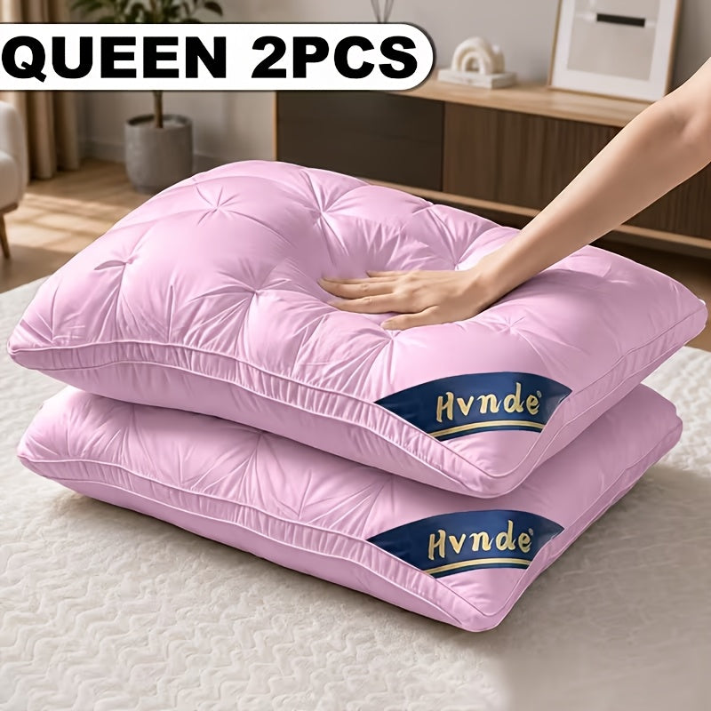 2 Luxury Hotel-quality Pillows, Queen/King Size, with High-resilience Plush Pillow Cores and Hypoallergenic Polyester Fabric, Soft and Comfortable - product image 3