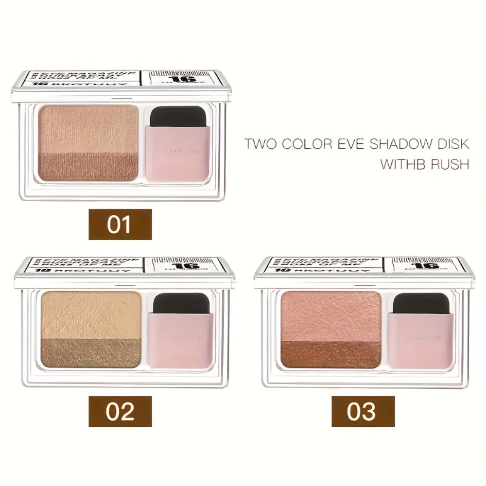 Duo Eyeshadow Palette Set 3 Pack — 2-Color Matte & Shimmer Blendable Eye Makeup with Applicator Brush, Smudge-Proof Long-Lasting Formula for Daily Wear Party Glam Gift for Women - product image 3