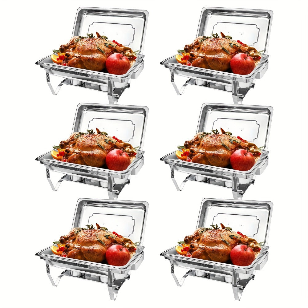 Chafing Dishes Buffet Set 9QT Stainless Steel Food Warmer Trays for Parties Hotel Christmas - 1/2/4/6/8 Pack - product image 5