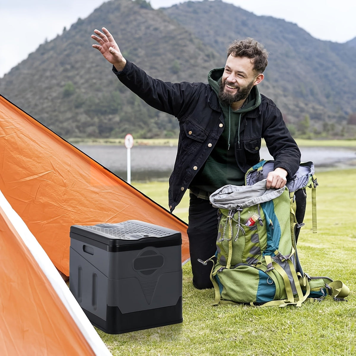 Collapsible Camping Toilet Portable Porta Potty for Adults Kids with Lid Drain Hole Waterproof Thick PP Plastic Luggable Loo for Hiking Car Travel Outdoor Emergency Use Storage Box