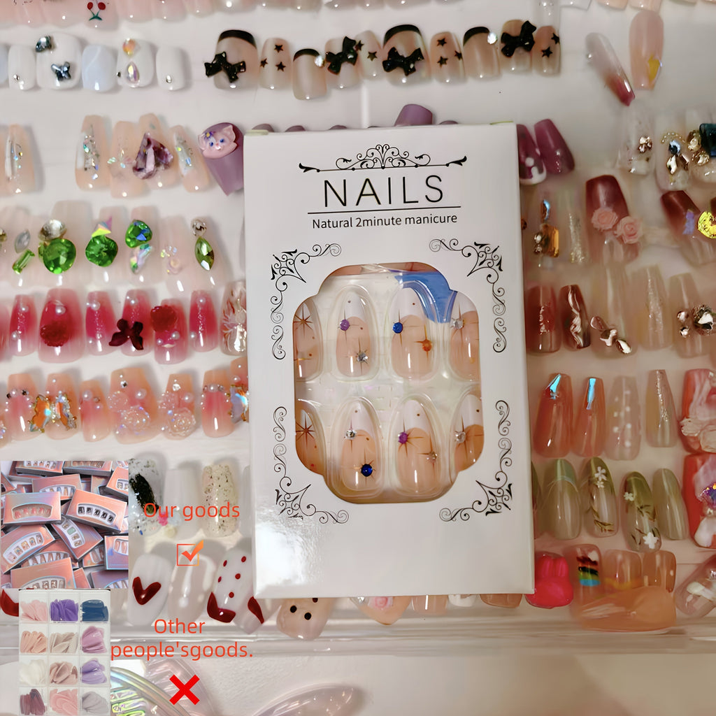 Press On Nails 96 Pieces - Long Fake Nails Random Assorted Designs | Full Cover False Nails for Daily Wear & Holiday, Mix Style Glossy Nail Set for Women Girls, Available in 1 Pack - product image 9