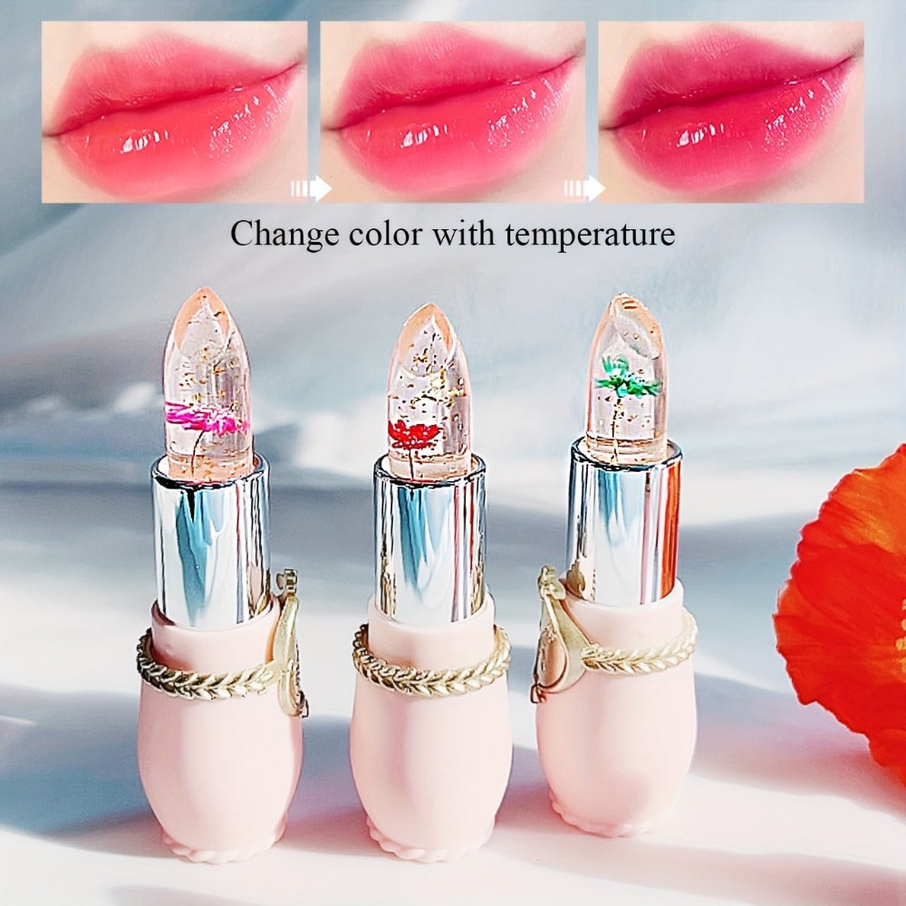 Jelly Lip Balm Set 6 Pack Color Changing — Temperature-Sensitive Dried Flower Extract, Sheer Moisturizing Clear Gloss, Natural Pink Tint, Long-Lasting Hydration Lip Care for Women - product image 4