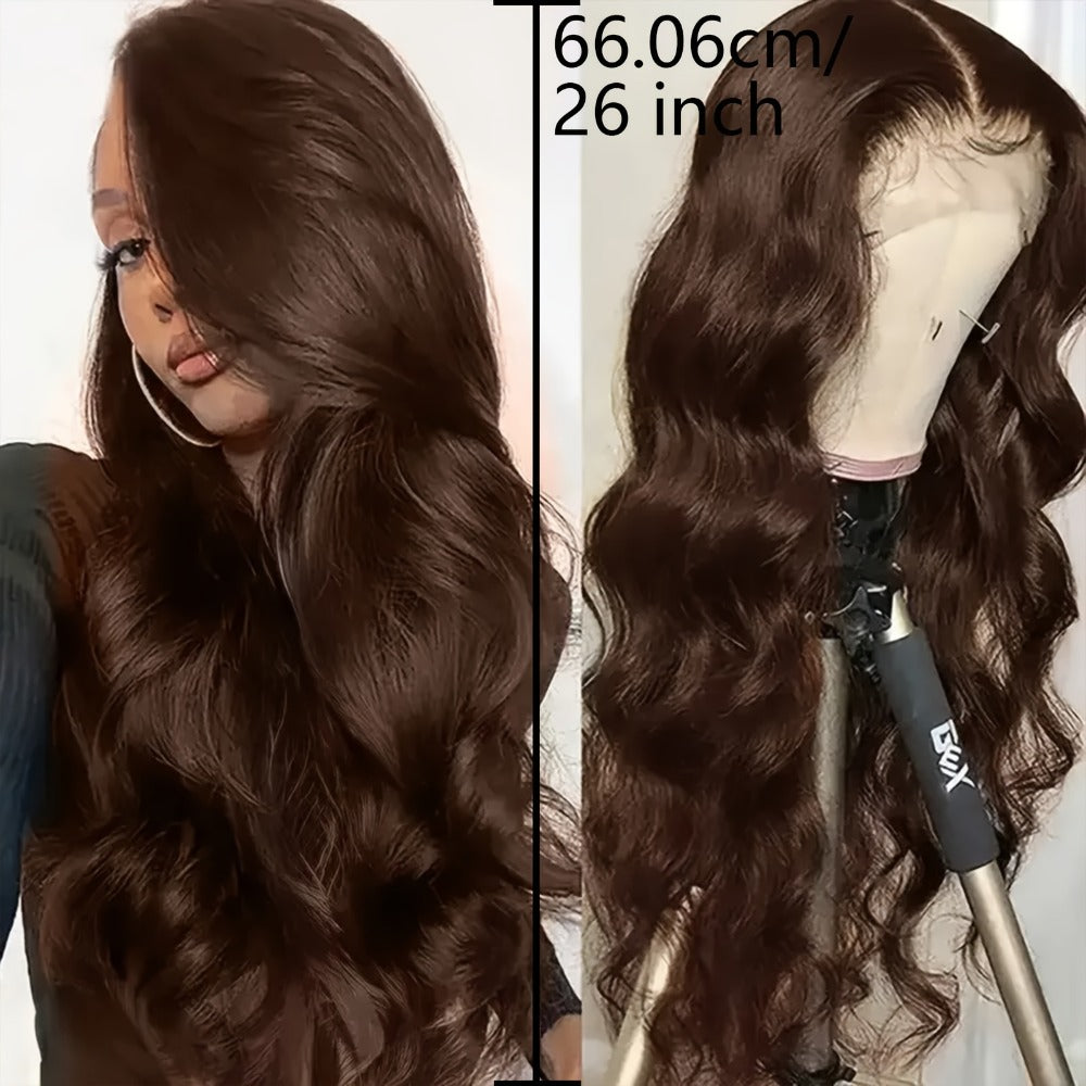 Body Wave Lace Front Wig Synthetic Glueless Heavy Density 26-34 Inch | Dark Brown Red Orange-Red Black Long Wavy Women Daily Wear Party Cosplay - product image 6