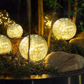 Solar Garden Globe Lights 4 Pack Cracked Glass Ball Outdoor Solar Sphere Lights with 30 LED Warm White IP65 Waterproof Auto On Off for Garden Patio Lawn Yard Pathway Christmas Deco - product image 15