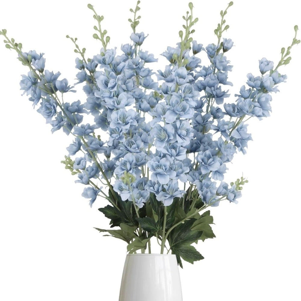 Artificial Delphinium Flowers 8pcs 33.5 Inch Faux Larkspur Stems for Wedding Centerpieces, Tall Silk Flower Bouquet for Home Vase Table Garden Decor - product image