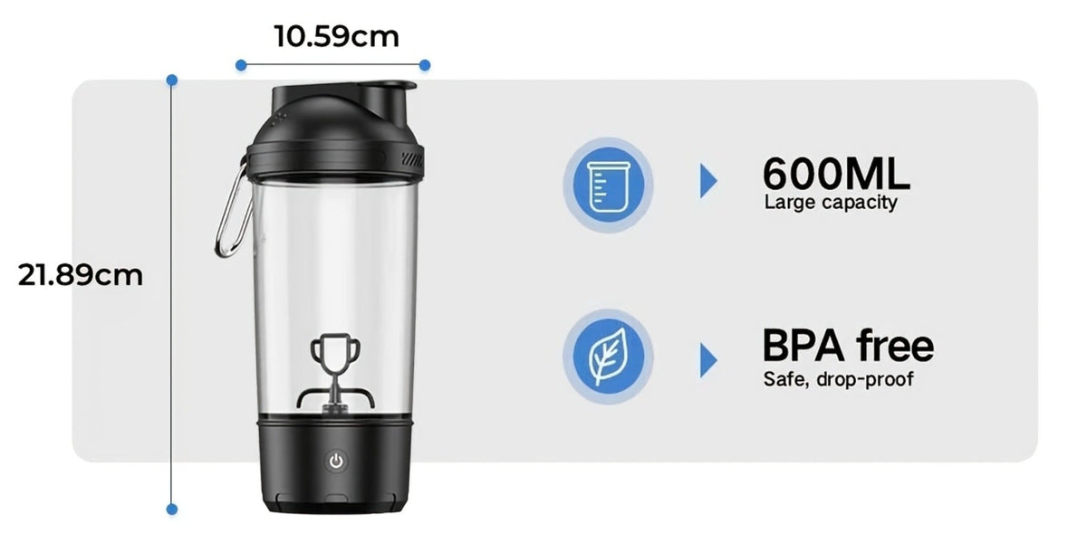 Electric Protein Shaker Bottle 24oz USB Rechargeable Self Stirring Blender Cup BPA Free Portable Gym Mixer for Protein Shakes Meal Replacements Fitness Gift - product image 11