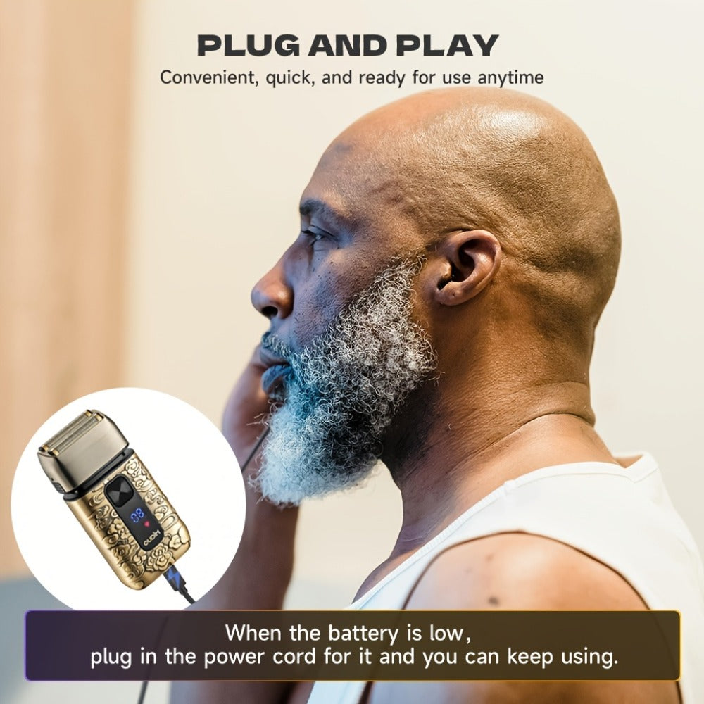 Cordless Electric Foil Shaver Grooming Kit for Men with Barber Shears Beard Mustache Trimmer Bald Head Razor Haircutting Set Father's Day Birthday Gift for Dad Husband - product image 25