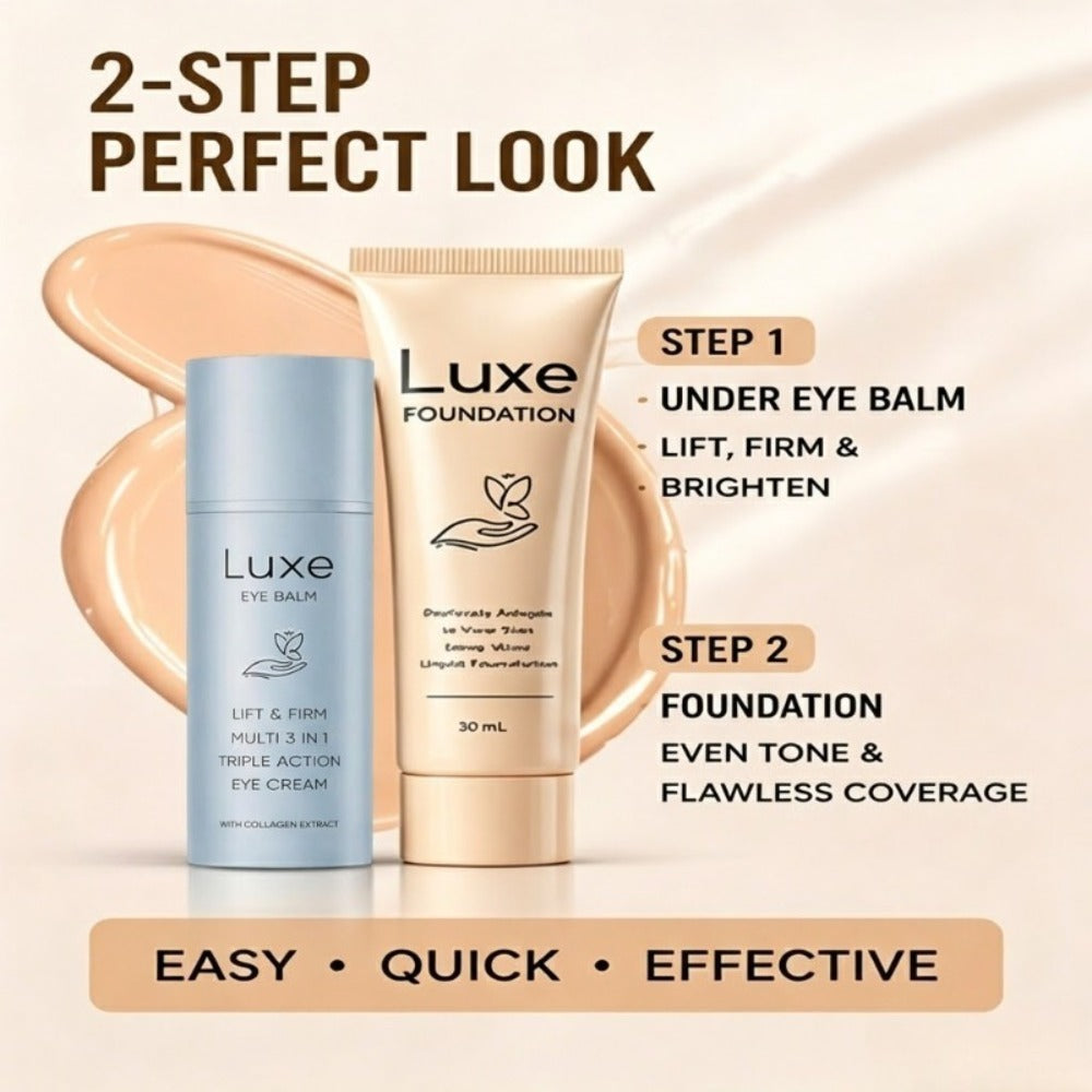 Liquid Foundation Makeup Set 4 Pcs — Full Coverage Buildable Foundation, Eye Cream Applicator & 2 Foundation Brushes, Natural Radiant Concealing Kit for All Skin Types, Women's Bea - product image 4