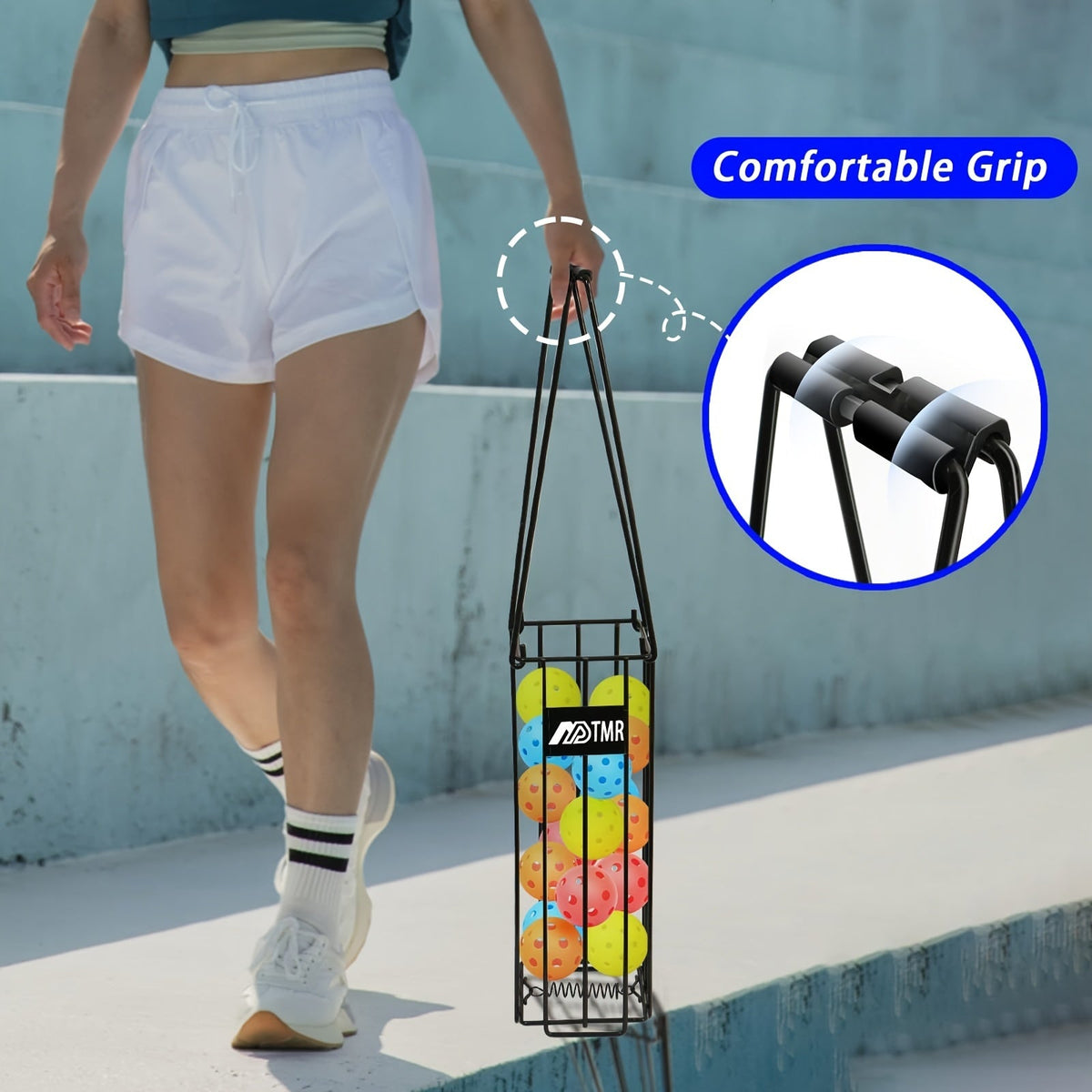 Aluminum Alloy Ball Picker Upper with Handle, Portable Ball Collection Basket for Hassle-free Court Pickup, Storage & Training Tool for Pickleball and Tennis - product image 2