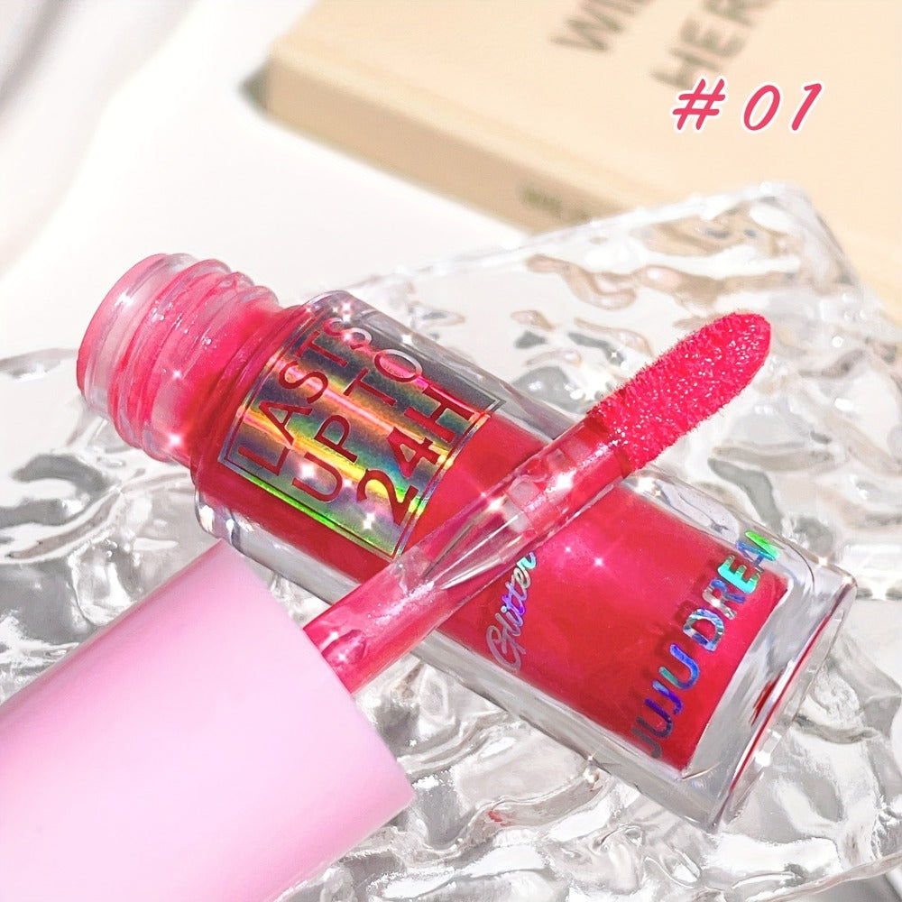 24H Waterproof Glitter Lip Gloss & Lip Stain Set 3PCS – Moisturizing Lip Oil Formula, Long-Lasting Smudge-Proof Glitter Shine in Berry Coral Pink Red Shades for Women All Skin Tone - product image 11