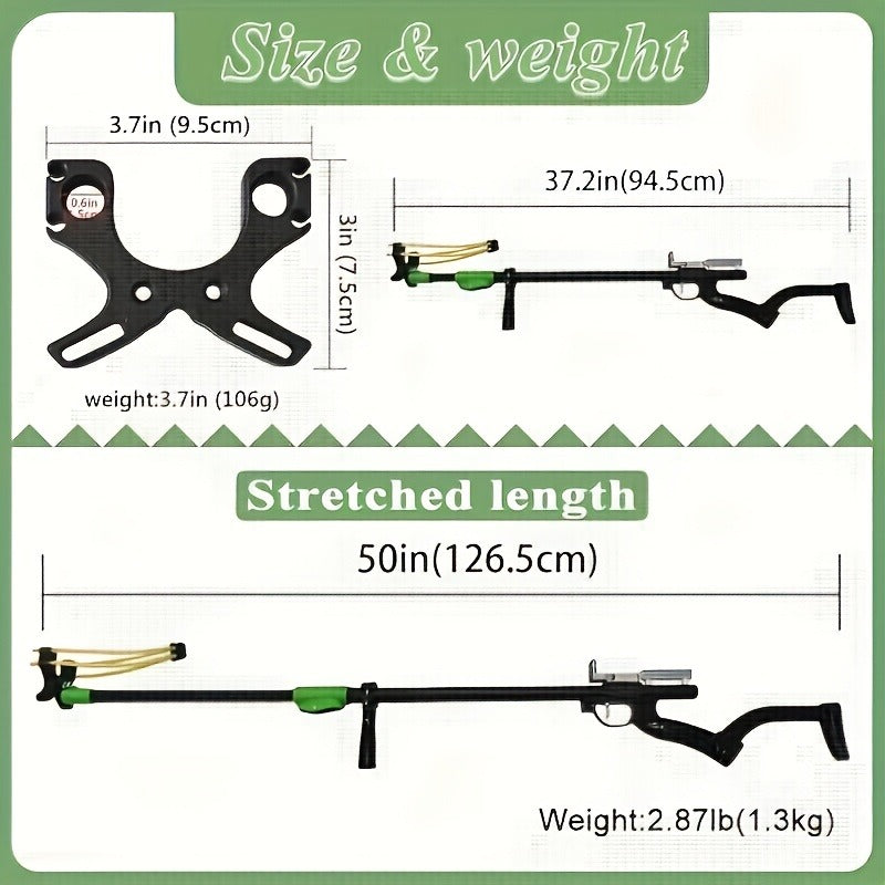 Telescopic Tactical Slingshot | Adjustable Length for Hunting Fishing Outdoor | Heavy-Duty Metal Long Pole Hunting Slingshot with Shoulder Stock for Adults - product image 5