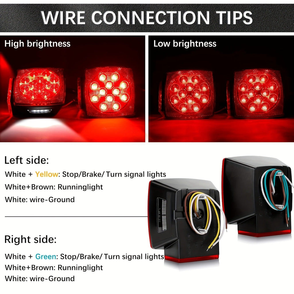 Utility Trailer Lights for Boat, RV & Truck Under 80", Complete Wiring Harness, License Plate Bracket, Corrosion-Resistant Tail & Turn Signal Lights | LED - product image 5