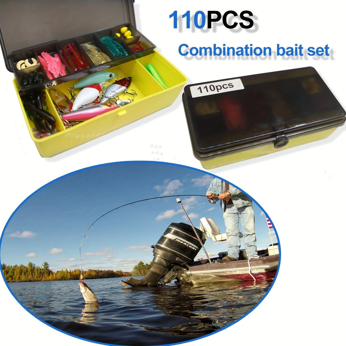 Mixed Plastic & Metal Baits, Hooks, Swivels & Jig Hooks (361 pcs) – Fishing Lures Kit with Tackle Box - product image 6