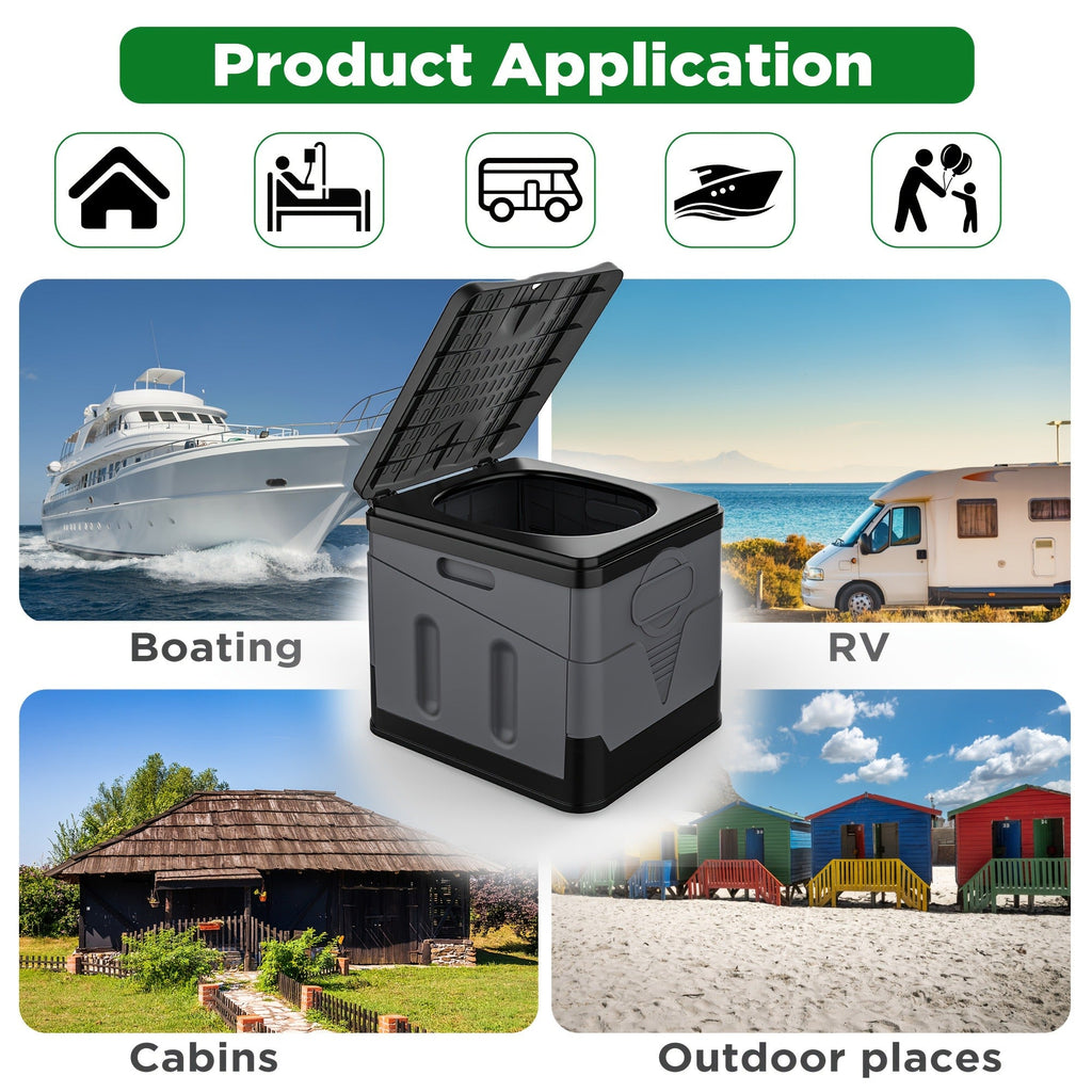 Travel-friendly Folding Camping Toilet with Carry Bag & 12 Waste Bags – Ventilated Easy-Clean Commode for Camping, Hiking, Boating, Road Trips, Festivals - product image 7