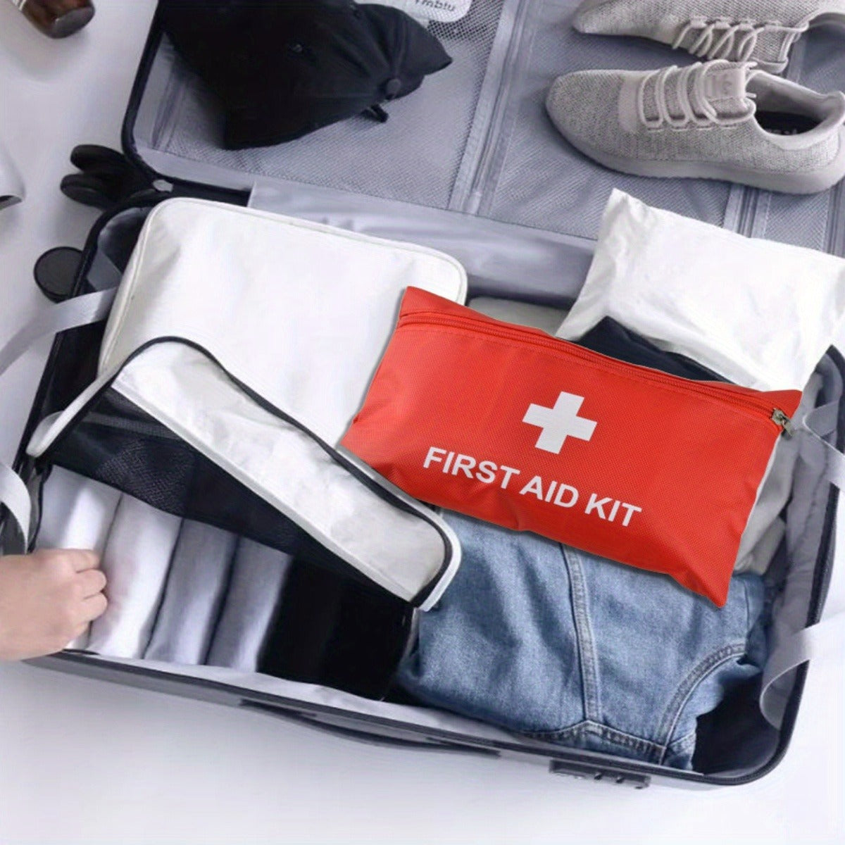 First Aid Bag 16-Pack | Empty Water-Resistant Nylon Pouch with Full-Open Zipper & Cross Symbol, Lightweight Travel-friendly Medical Bag for Home, Car, Office - product image 7