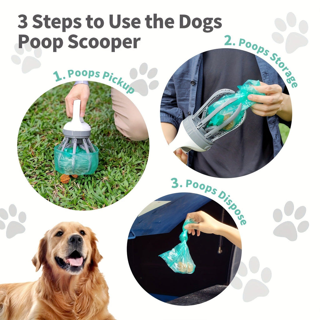 Travel-friendly Hands-Free Hygienic Waste Pick-Up System for Small Medium Large Dogs, Parks & Lawn Use – Dog Pooper Scooper No-Touch 2-in-1 with 75 Waste Bags - product image 5