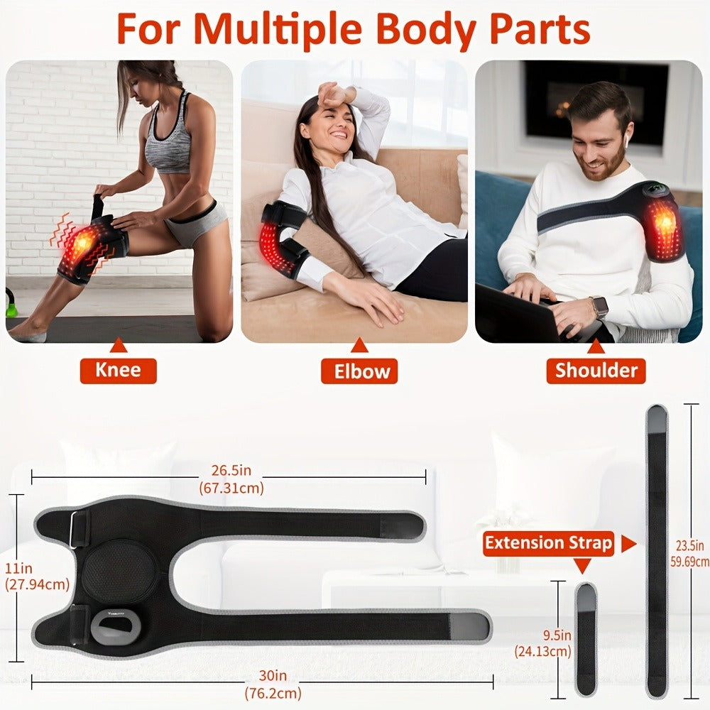 660nm & 850nm Infrared Light, 3 Massage Levels, 5 Light Modes, Joint Pain Relief & Muscle Recovery for Knee Elbow Shoulder with Extension Band – Red Light - product image 8