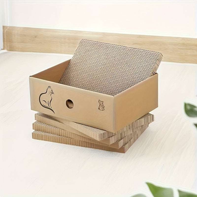 5-Layer Large Corrugated Cardboard Scratcher with Premium Texture, Replaceable Design for Indoor Cats & Kittens, Standard & Extra Large, Set of 5 – Cat - product image 7