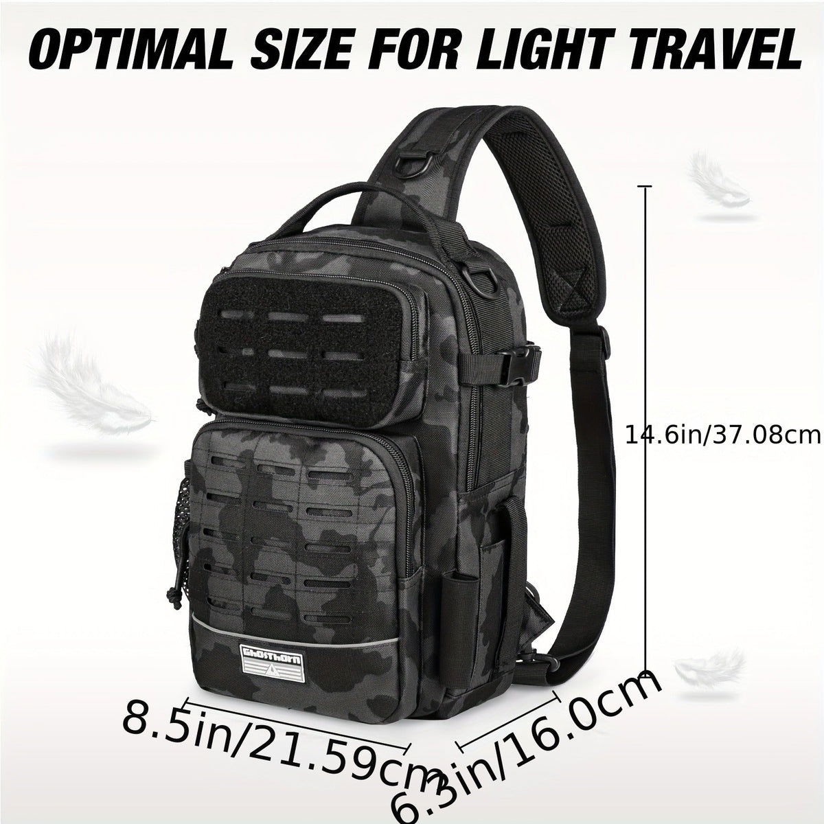 Tactical Outdoor Gear Bag for Fishing Tackle, Hunting & Camping, Multi-Pocket Crossbody Bag, Available in Green Camo, Black Camo, Black & Khaki, Gift Box - product image 4