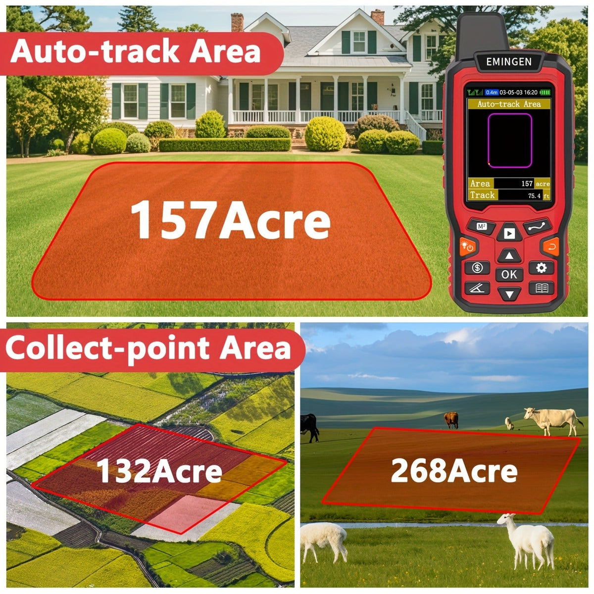 Handheld GPS Land Surveying Equipment | ZL180 | High-Precision 2.4" LCD Area Measuring Tool for Farmland, Forest, Ranch & Mining - product image 5