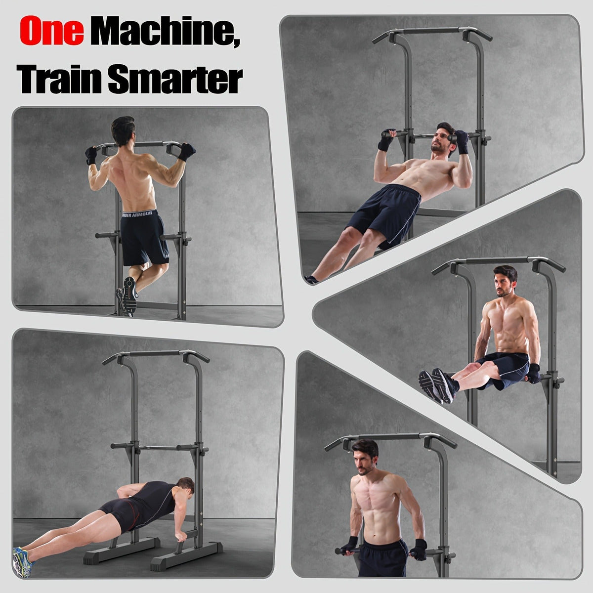 Adjustable Height Multi-Function Home Gym Strength Training Workout Station for Dips, Chin Ups, Push Ups, Leg Raises & Upper Body Exercise, 3 Models Available - product image 8