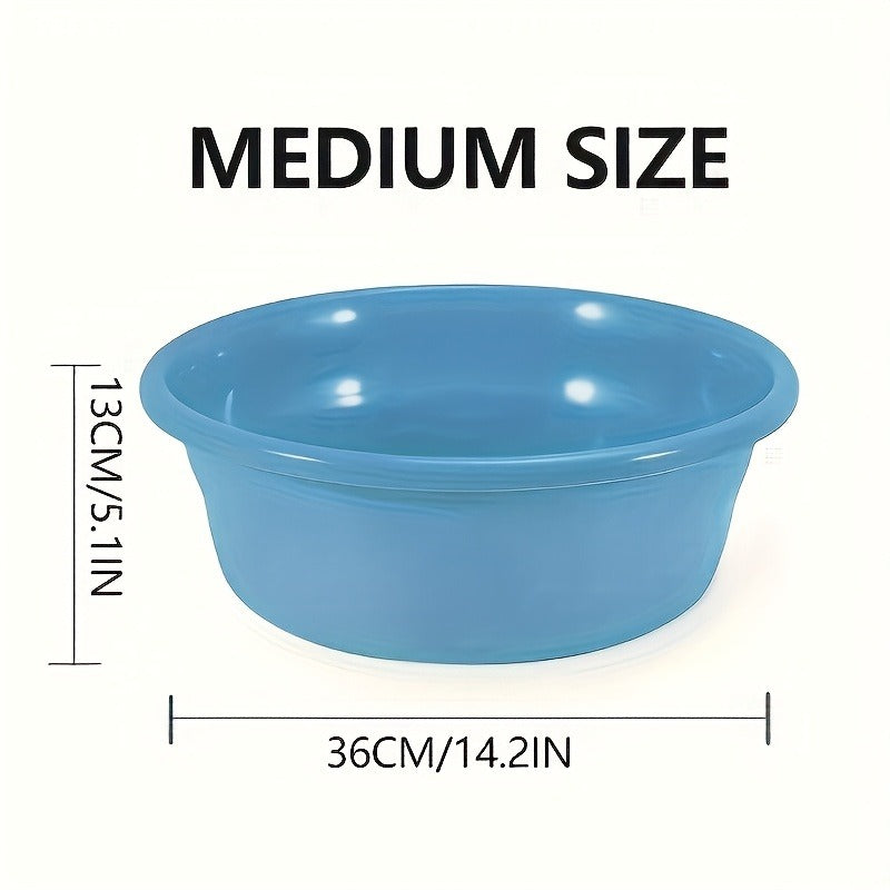 Plastic Wash Basin 12 Quart Stackable Round Tub | Portable Household Washing Bowl for Kitchen, Camping, Face Washing, Fruit & Vegetable Cleaning, Dish Washing & Bottle Rinsing, 4 Colors, Small to Oversized