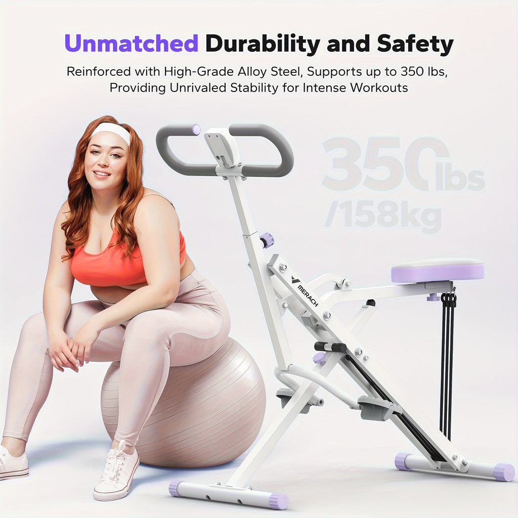 Collapsible Glute Trainer with LCD Display, 3 Resistance Bands, 350 lbs Capacity, Home Gym Leg & Back Workout – Rowing Machine 2-in-1 Squat & Row - product image 7