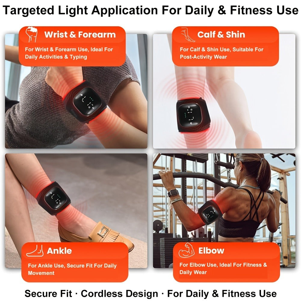 Infrared LED Wrist Brace with Vibration for Hand & Wrist Pain Relief, Adjustable Strap Fits Left & Right Hand, Unisex Wearable Recovery Device for Office & Daily Use – Red Light Therapy Wrist Wrap 660nm 850nm