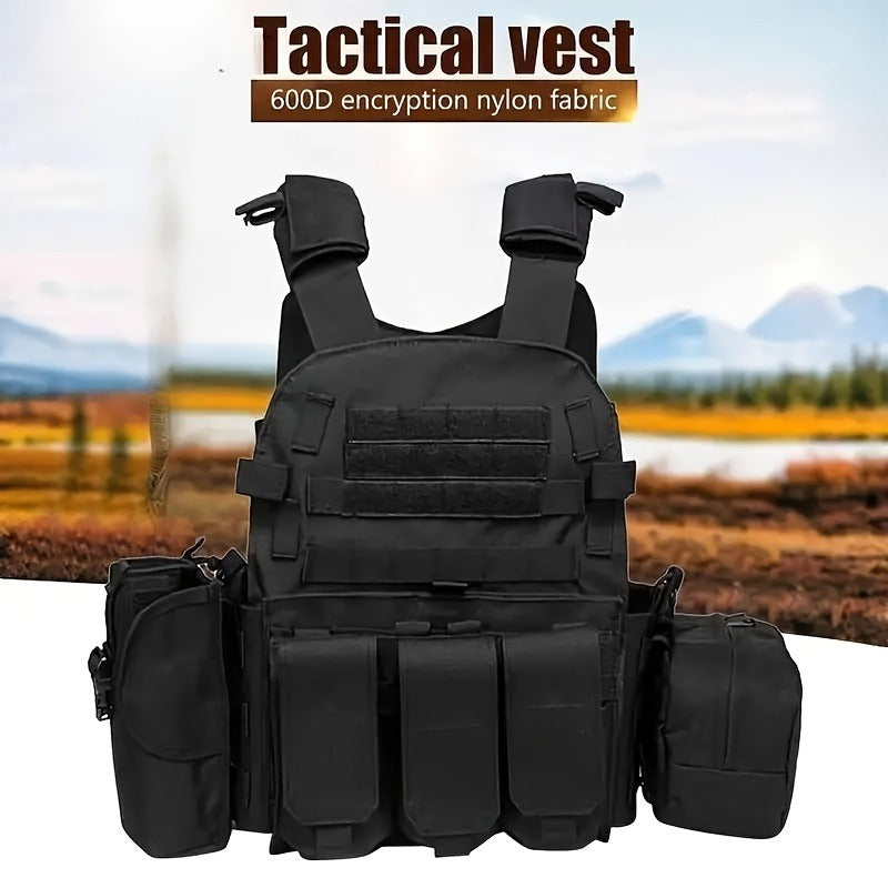 Tactical MOLLE Vest 6094 Adjustable Combat Chest Rig with Multi-Pocket System for Outdoor Hunting Training Airsoft CS Wargame Hiking Camping - product image 13