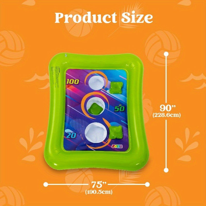 2-in-1 Ring Toss & Cornhole Floating Swimming Pool Party Games for Kids & Adults | Inflatable Pool Toss Game Set
