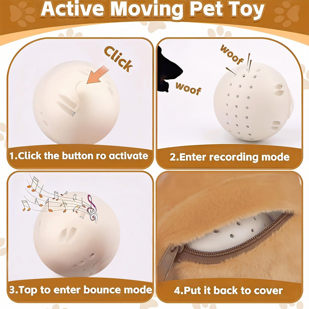 Smart Electric Squeaky Pet Toy, Rechargeable Washable Jumping Ball with Recording & Music Mode for Small Medium Large Dogs – Interactive Bouncing Dog Toy Ball - product image 14