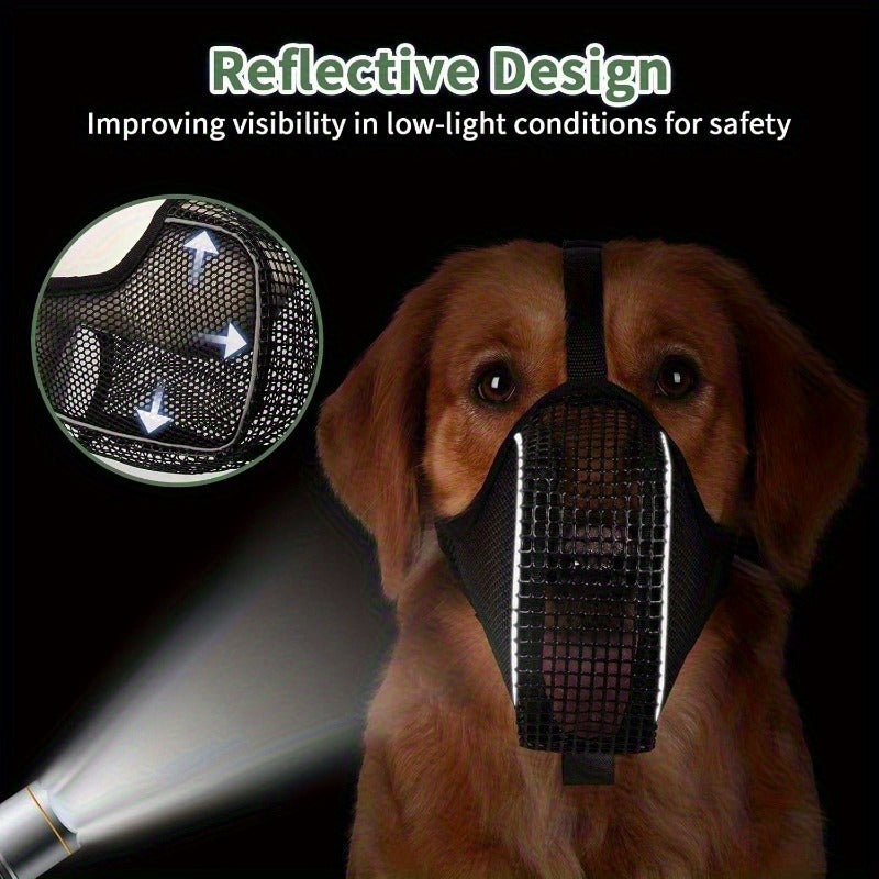 Dog Muzzle Reflective Mesh 2 Pack Anti-Bite Full Coverage with Adjustable Straps – Sizes M L XL XXL – Soft Breathable Polyester Dog Mask for Grooming Vet - product image 9