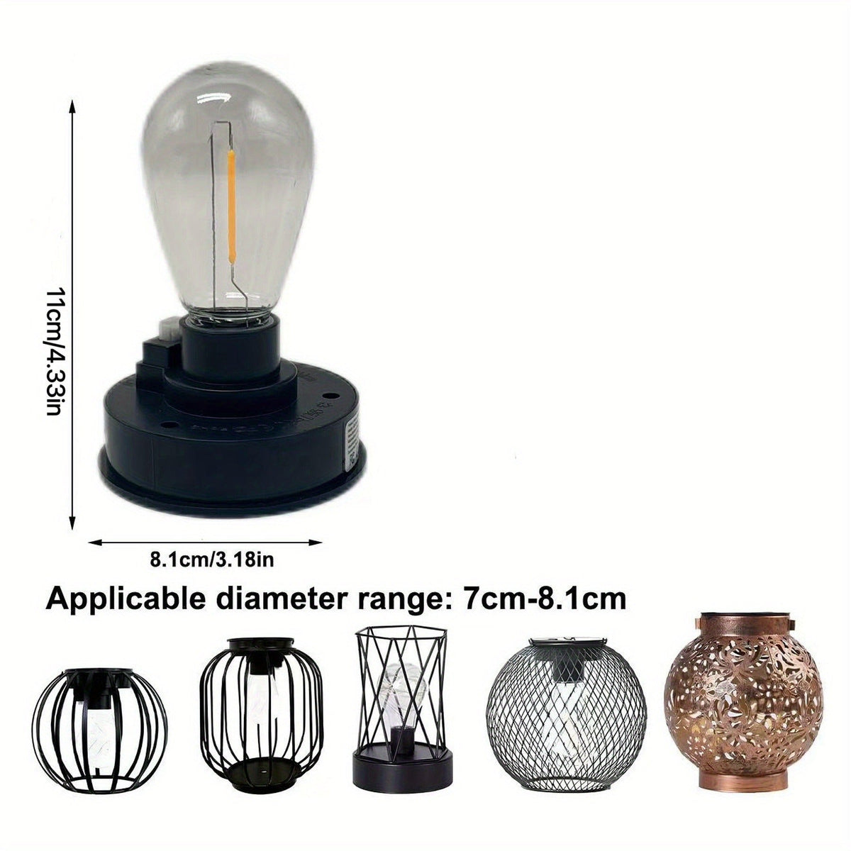 Solar Lantern Replacement Bulb IP65 Waterproof – Outdoor Solar Light Accessory, Top Bulb Replacement Kit – 2, 6 or 12 Pack