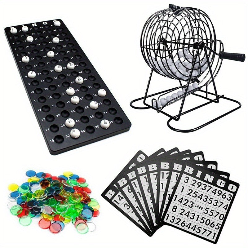 Bingo Game Set Metal Cage Lottery Machine Vintage Desktop Bingo Caller Kit for Family Game Night Party Adults Kids Birthday Holiday Gathering for Parties - product image 5