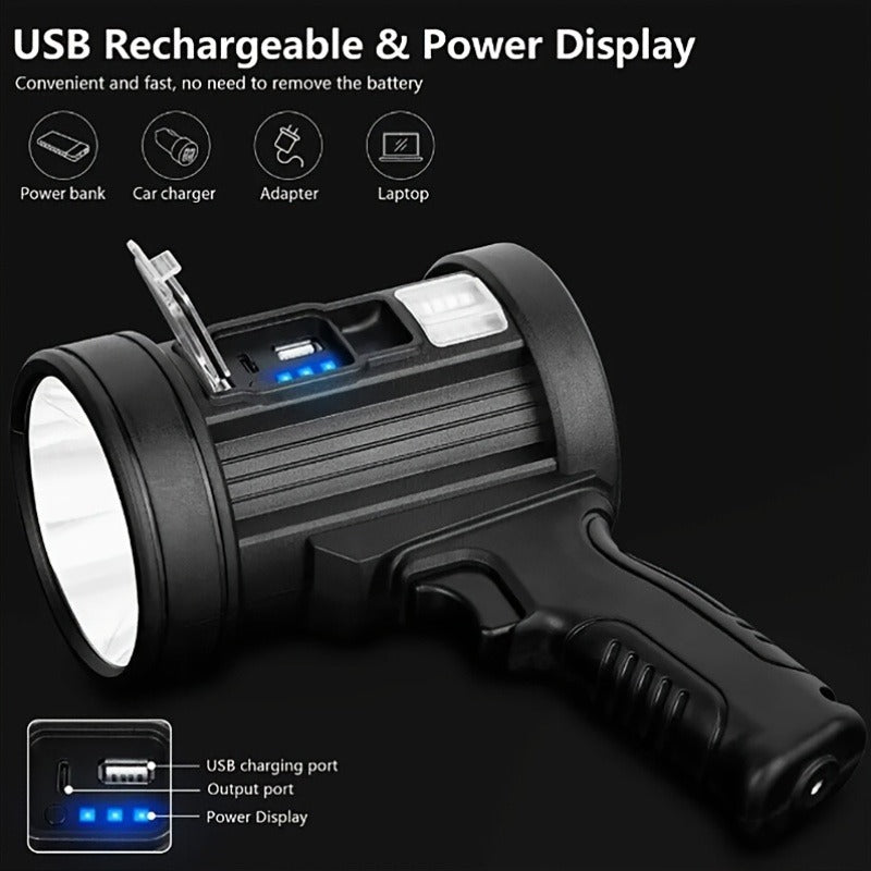 Waterproof LED Flashlight 6 Modes 3 Color Filters Solar USB Rechargeable IPX4 Torch for Hunting Camping Boating Hiking Emergency for Patio & Backyard Use - product image 7